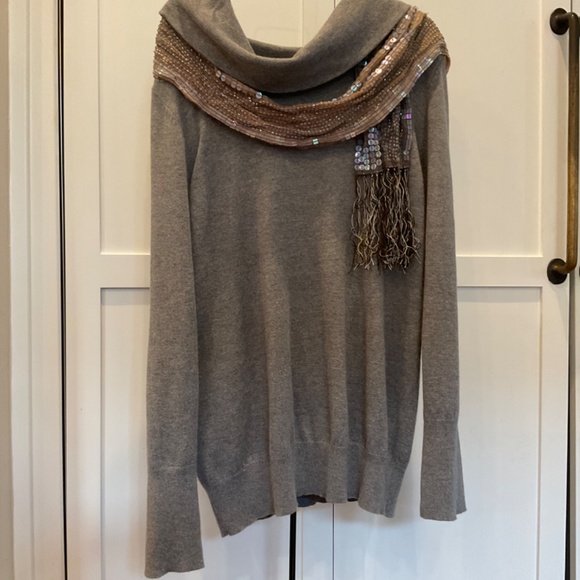 CHICO’S SOFT  GRAY SWEATER W/COWL NECKLINE  3 XL 14/16 NWT - Picture 7 of 10